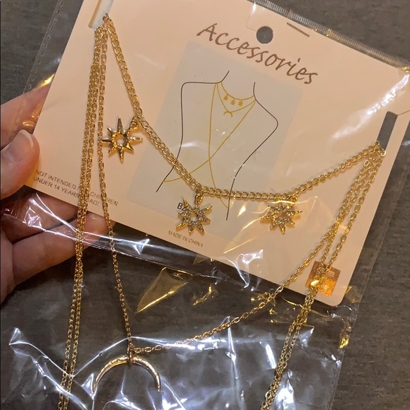 Dolls Kill Accessories - Stars and Moon Gold Body Chain